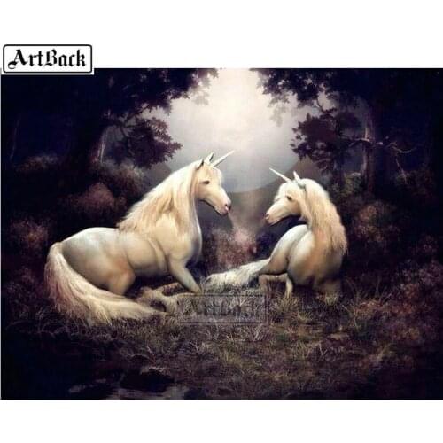 New 5d diy diamond painting unicorn mother and child kit full square drill 3d diamond embroidery animal diamond mosaic artwork