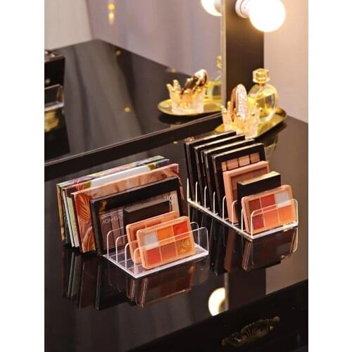 Eyeshadow Palette Organizer Powder Case Storage Box Makeup Tools Holder Compartment Transparent Plastic Desktop Storage