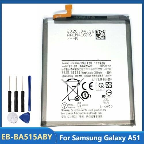 Original Replacement Phone Battery EB-BA515ABY For Samsung Galaxy A51 Rechargable Batteries 4000mAh With Tools