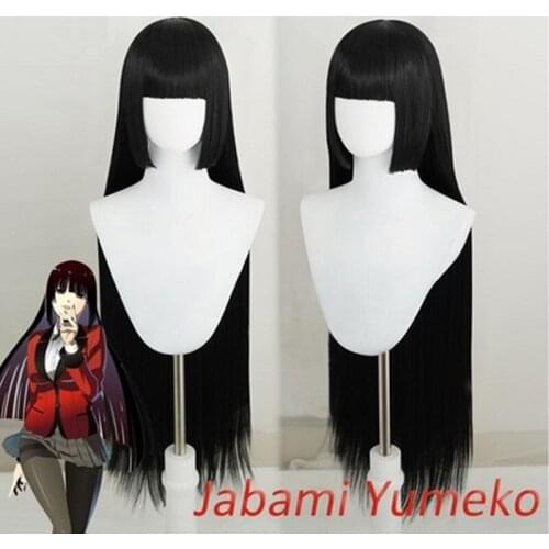 Jabami Yumeko Wig Anime Kakegurui Cosplay Wig Women Black 100cm Heat Resistant Synthetic Hair Kakegurui Jabami Wigs