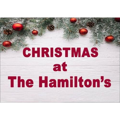 Personalised Christmas At The Family Plaque Wall Metal Sign Present Gift Xmas