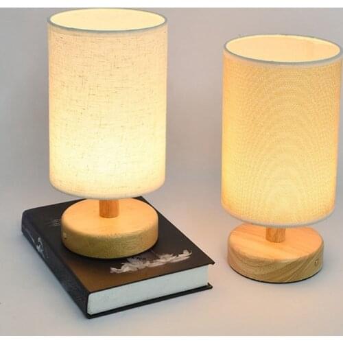 Simple Nordic Bedroom Table Lamp Eye Protection Bedside Lamp Charging Intelligent LED Custom Creative Cloth Cover Lamp