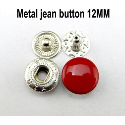 30PCS 12MM Metal Snap Red Buttons Fits Sewing Decorative Garment Clothes Accessory Round Coat Button SNB-012X