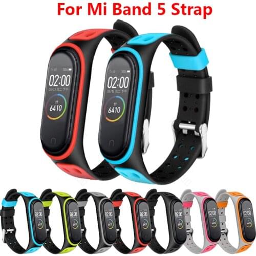 M5 Strap Bracelet For Xiaomi Mi Band 5 Strap Silicone Black Wrist Strap For MiBand 5 Wriststrap Bracelets Replacement