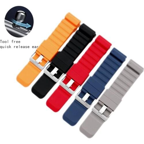 Rubber Watchband for Suunto 9/Ambit 3 Vertical/Spartan Sport HR Quick Release Strap Watch Band Steel Clasp Belt