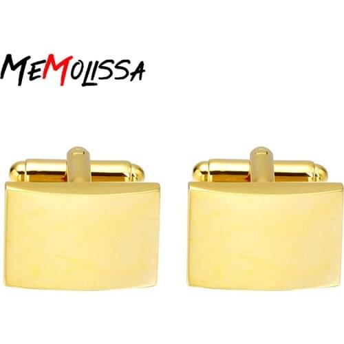 MeMolissa Luxury Classic Cufflinks For Mens High Quality Gold Suqare Cuff links Wedding/Party/Buisness Gift Brand Jewelry