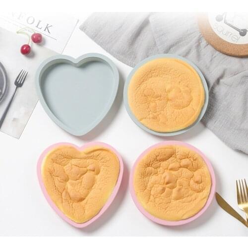 Silicone Bread Cake Bake Pans 6 inch Cake Pans Heart Round Cake Baking Pan Molds DIY Multi Layer Cake Mold Bakeware Food Grade