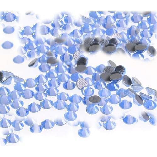 Blue opal Shiny strass hotfix rhinestone crystal Stones Glass Flat Back Rhinestones for clothes needlework dress Nail Decoration