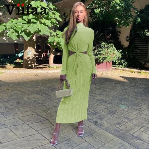 Модные вязаные платья Viifaa China At AliExpress