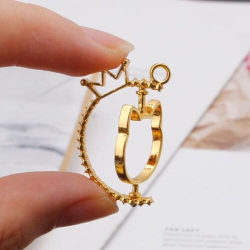 Rotating Flame UV Resin DIY Keychain Pendant Open Bezel Setting Jewelry Making