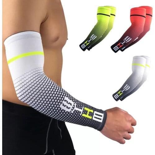 1Pair Cool Men Cycling Running UV Sun Protection Cuff Cover Protective Arm Sleeve Bike Sport Arm Warmers Sleeves Driving