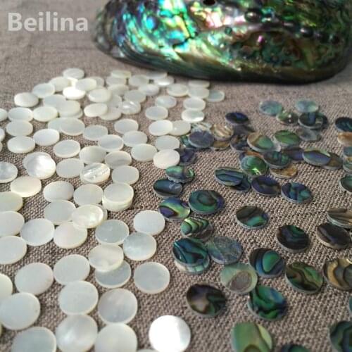 1lot(50pcs)Diameter 8mm New Zealand abalone shell sheet for musical instrument accessories and home crafts decoration materials