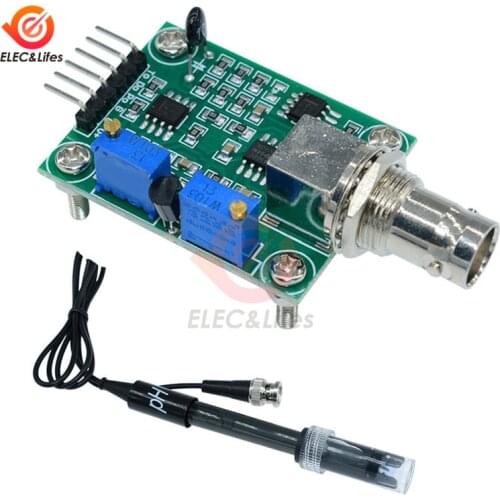 1 Liquid 0-14 PH Meter Value Detector module Detection Hydroponic Sensor Module Monitoring Controller BNC Block Electrode Probe