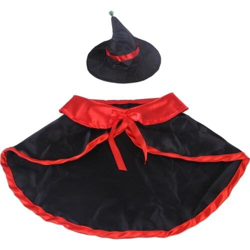 2pcs Comfortable Halloween Costumes Shawl Parrot Warm Pet Cape Dog Cat Small Cape Cosplay Clothes Hat Cap Decor Pet Supplies