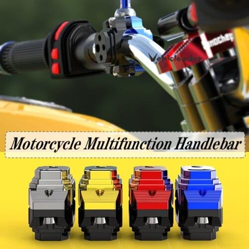 Motorcycle Multifunction Handlebar Riser Accessories Clamp Bracket Adaptor Titanium For Spotlight Mirror GPS Phone Holder Bumper