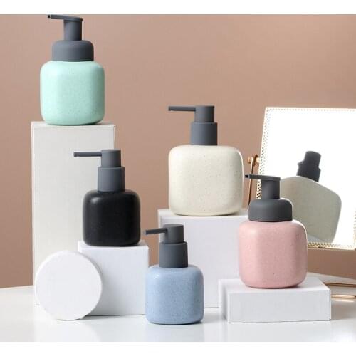 Bathroom Accessories Ceramic Liquid Dispenser Bottle Hand Sanitizer Holder Cosmetics Shampoo Body Wash Lotion Bottle диспенсер