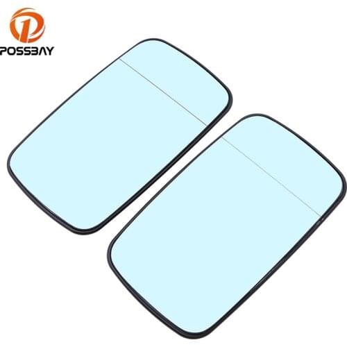 POSSBAY Car Side Rearview Mirror Glass Blue Lens With Heated for BMW E46 4 Door 1998 1999 2000-2006 Rear View Mirror Accessories