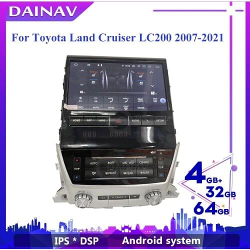 2Din Android Car Radio Player GPS Navigation Head Unit For Toyota Land Cruiser LC200 GXR 2007-2015 2016-2021 Car Stereo Receiver