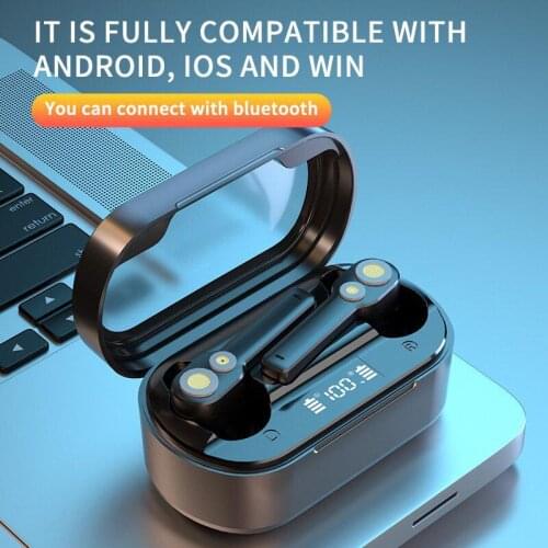 TWS Bluetooth Wireless Headset Dual-moving Coil Heavy Bass Noise Reduction Waterproof Sports Music Earphone With Mic Charge Box