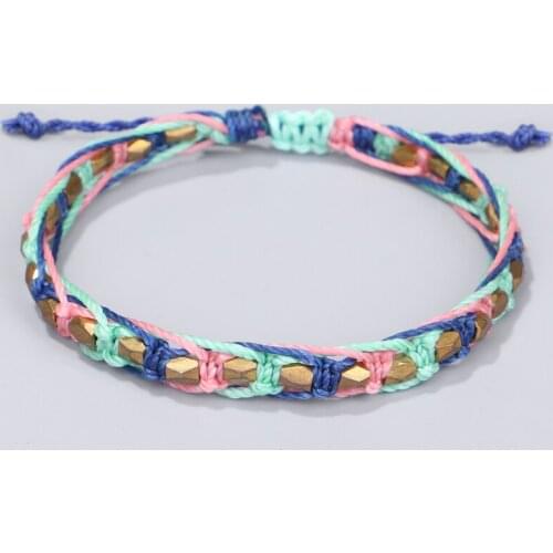 Lucky Rope Bracelet & Bangles For Women Men Handmade Tibetan Copper Beads Bracelet Cotton Thread Bracelets