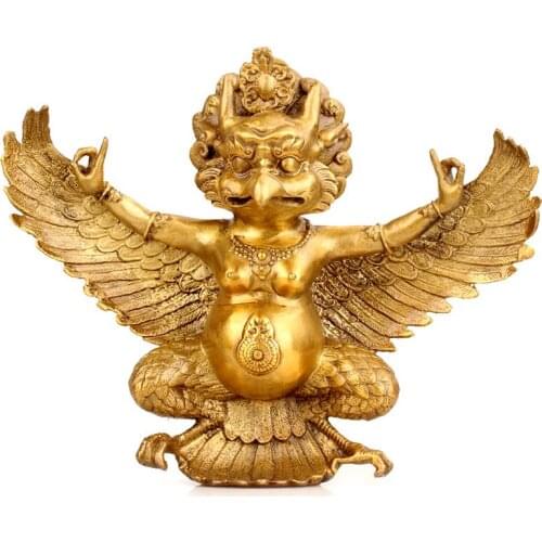 Pure copper brass eagle Garuda buddha statue exorcise evil spirits Home decor handicrafts figurine buddhist figure