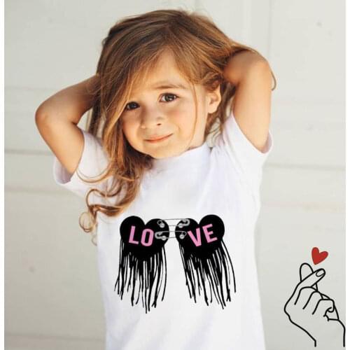 Children Hip Hop Eyes Leopard Love Tassel Printed T-shirt Kids Baby Casual T shirt Girls/Boys Short Sleeve Summer Tops novelty