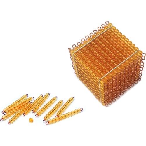 Baby Montessori Mathematics Toys Golden Beads Decimal Demo Thousand Beads Cube Suqare for Children Early Learning Developimg Toy