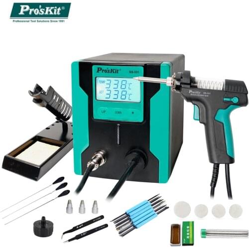 ProsKit Electric Desoldering Station SS-331H LCD Digital Anti-Static High Power Strong Suction Vacuum Soldering Pump Gun