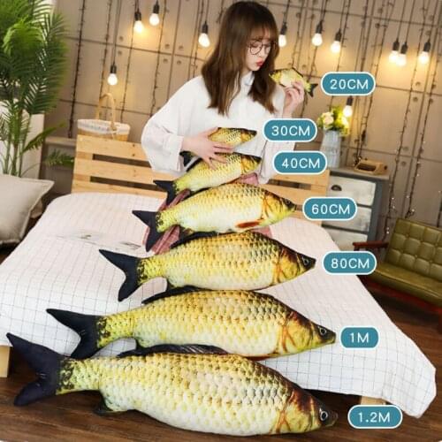 20/40/60cm Fish Plush Toys Simulation Fish Soft Stuffed Animals Dolls Cartoon Pillow Gift for Kids Toy