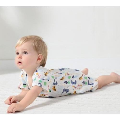 2019 Cartoon Baby Onesies Summer Cotton Romper Boy Girls 0-24 Months Kids Clothes Knitted Cartoon Short-sleeved Jumpsuit Outfits