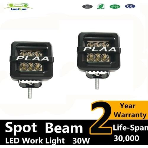 Pack of 2-30w Square LED Work Light 6000K Spot Lamp Driving Light,For Jeep, Off-road,4WD, 4x4, UTV,SUV,Truck