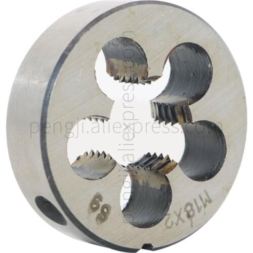 HSS 18mm X 2 Metric Right Hand Round Die, Machine Thread Die M18 X 2mm Pitch for Mold Machining, Alloy Steel Material