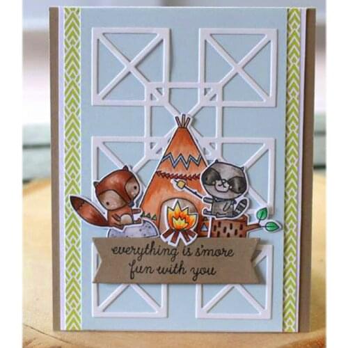 Squares Cross Background Metal Cutting Dies Scrapbooking Stamps Embossing Paper Card Border Template Punch Stencil DIY Tool Dies