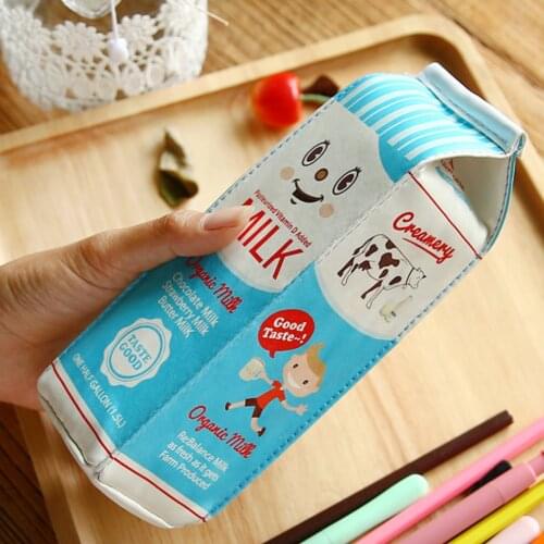 Cute School Case Korea School Pencil Case Milk Pencil Case Unusual Pencil cases For Girls Boys School Supplies