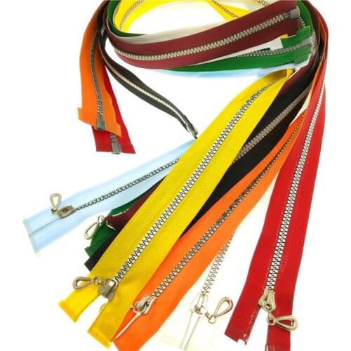 CNCRAFT 1Pcs sparkling 5# resin zipper 60cm Candy colors zippers round ring zipper slider for DIY Sewing Bag garment acces