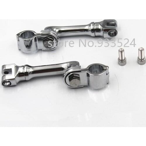 Motorcycle 1" 25mm Longhorn Engine Guard Foot Peg Mounts Clamps Chrome For Harley Kawasaki Honda Suzuki Yamaha