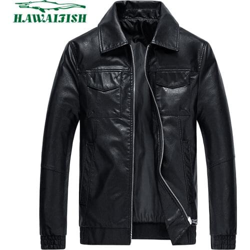 Hawaifish brand mens leather coat 2021 new autumn Korean Trend slim handsome motorcycle jacket spring autumn veste cuir homme