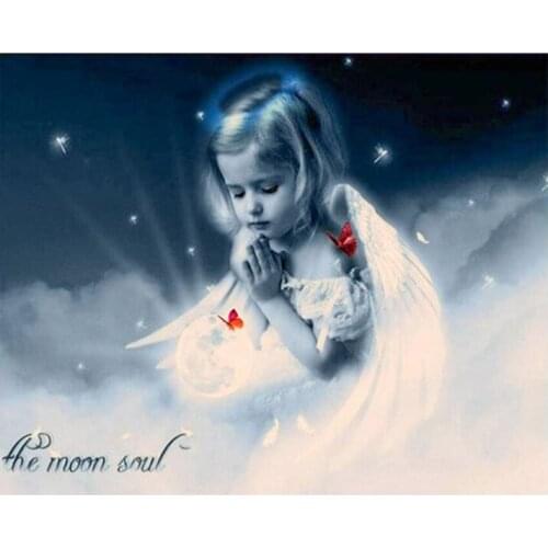 5D DIY Diamond Painting Character Angle Cross Stitch Patterns Full Drill Resin Diamond Painting kits for Embroidery Mosaic