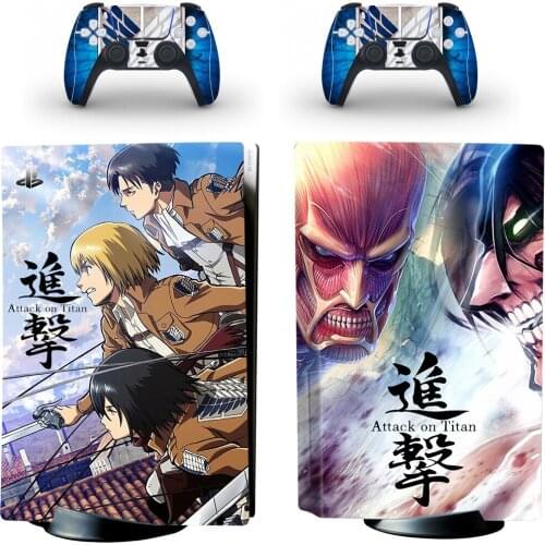 Attack On Titan PS5 Disc Skin Sticker Protector Decal Cover for PlayStation 5 Console & Controller PS5 Disk Skin Sticker Vinyl