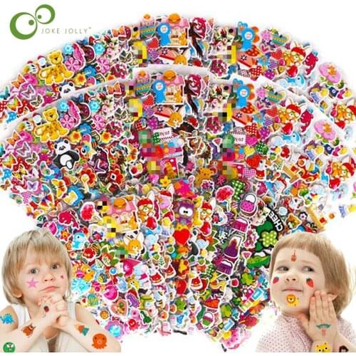 20 Sheets 7*17cm Mixed Cartoon Bubble Stickers Animals Children Kids Girls Boys Cartoon Stickers Decoration Scrapbook GYH