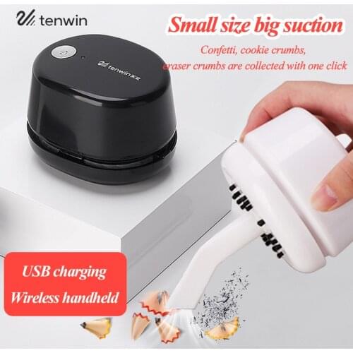 Tenwin 8053 Desktop Vacuum Cleaner Clean Debris Machine Dust Sweeper Eraser/Pencil Shavings Mini Vacuum Cleaner For Home Office