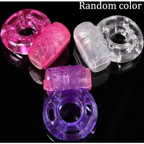 New Vibrating Cock Ring Silicon butterfly Ring Penis Rings Sex Toys Adult Products Sex Toy Random Color Dropshipping