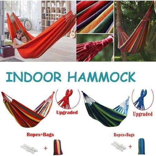 Portable Hanging Hammock Indoor Home Bedroom Hammock Lazy Chair Travel Outdoor Camping Swing Chair Canvas Hammocks 200x100cm