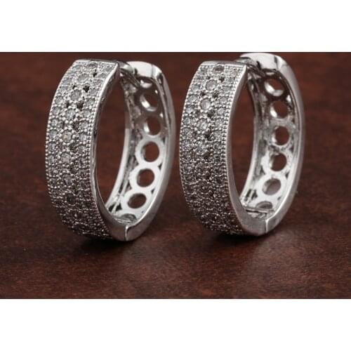 2021 Gold Plated New High Grade Zircon Inlaid Earrings for Women