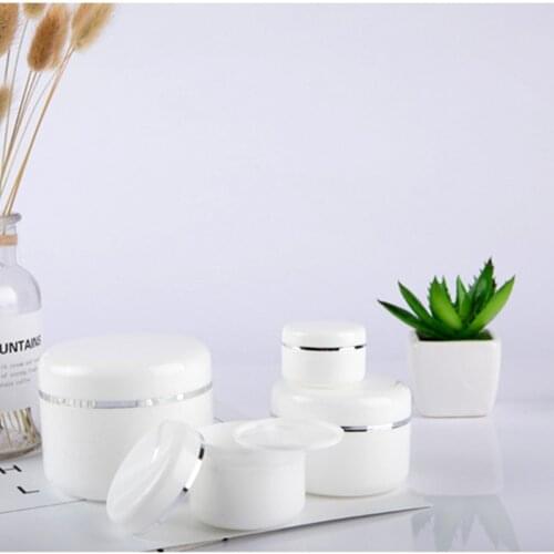 White Refillable Bottles Travel Face Cream Lotion Cosmetic Container Plastic Empty Makeup Jar Pot 20/30/50/100/150/250g