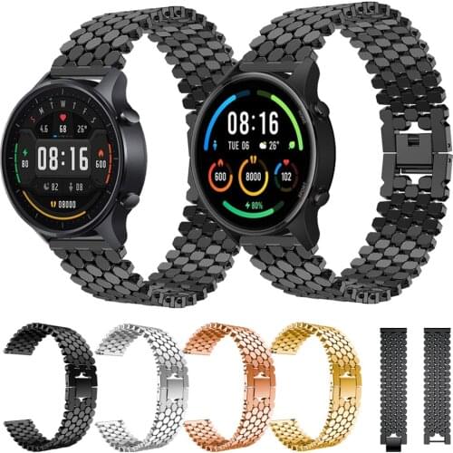 For Xiaomi MI Watch Strap 22mm Watch Band Stainless Steel Bracelet Alloy Metal Replacement Watchband For MI Watch Color ремешок