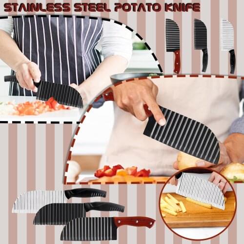 Potato French Fry Cutter Stainless Steel Kitchen Accessories Wave Knife Serrated Blade Chopper Carrot Slicer Vegetable Tool #T2P