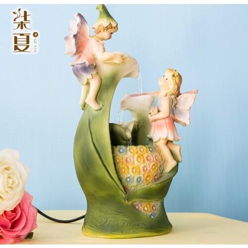 Seven European Summer Angel water fountain ornaments crafts jewelry creative interior decoration Home Furnishing desktop