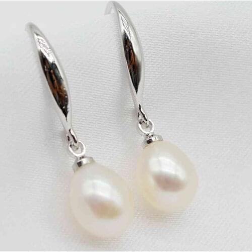 Drop Pearl Earrings, Natural Freshwater Pearl, 925 Sterling Silver, Classic Style, Womens Pearl Earrings, Free Shipping