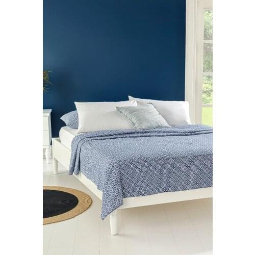 Blueblanc Printed Double Pique 200x220 Cm Navy Blue